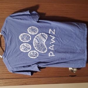 Size S Pastel Purple With White Design Paw Print PAWZ Shirt